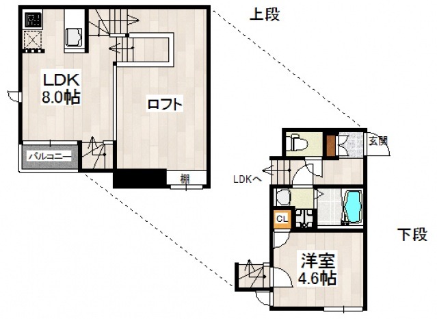 福岡市博多区麦野のアパートの間取り