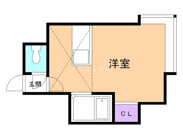 札幌市東区北十二条東のアパートの間取り