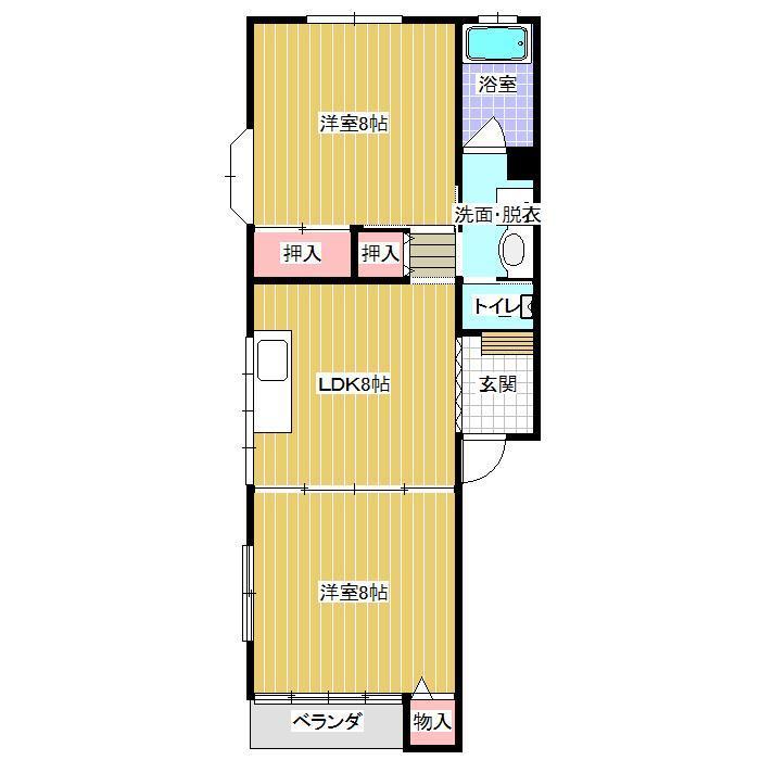 山形市江南のアパートの間取り