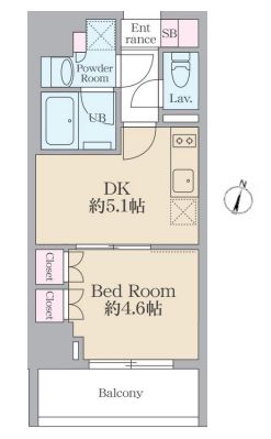 渋谷区千駄ヶ谷のマンションの間取り