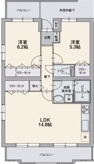 オーポン　ヒルズの間取り