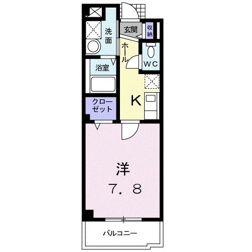 宇部市大字西岐波のマンションの間取り