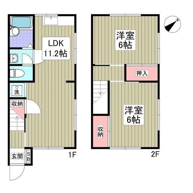 松戸市稔台のアパートの間取り