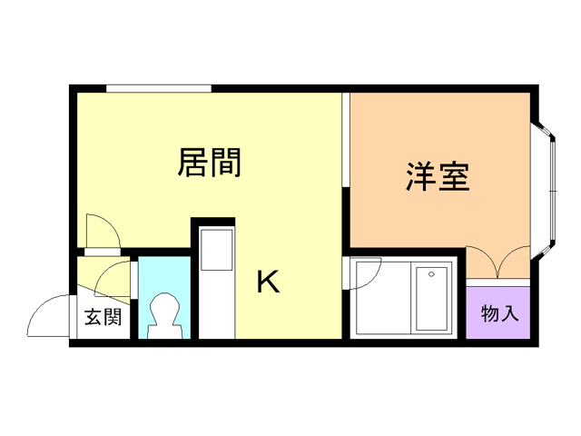 苫小牧市柏木町のアパートの間取り