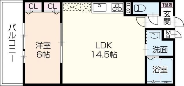 姫路市南車崎のアパートの間取り