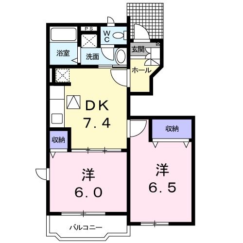 柴田郡柴田町槻木駅西のアパートの間取り