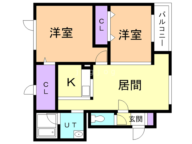 札幌市北区屯田七条のアパートの間取り