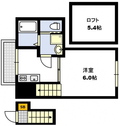 広島市西区井口のアパートの間取り