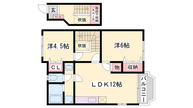 明石市明南町のアパートの間取り