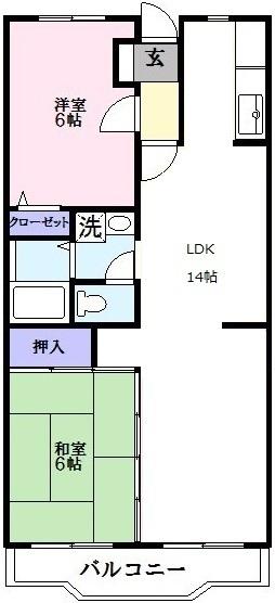 彦根市高宮町のマンションの間取り