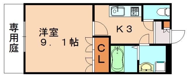 飯塚市菰田のアパートの間取り