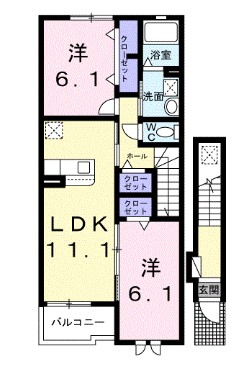 (仮称)山田町下谷上システム型アパートの間取り