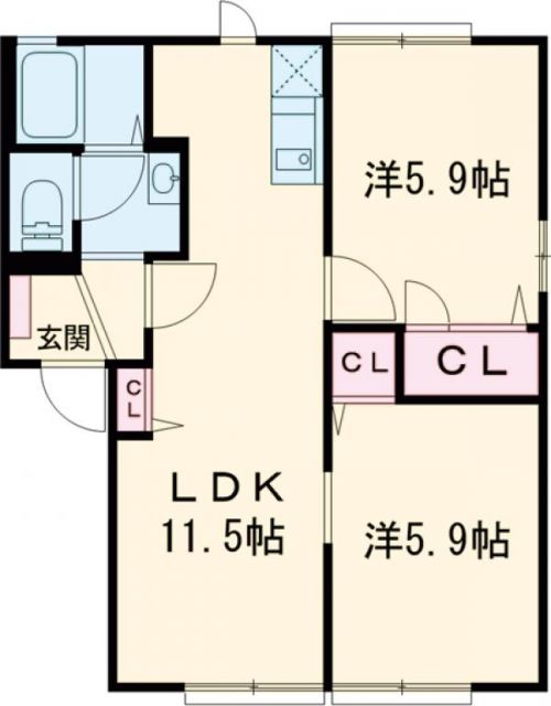 桑名市大字額田のアパートの間取り