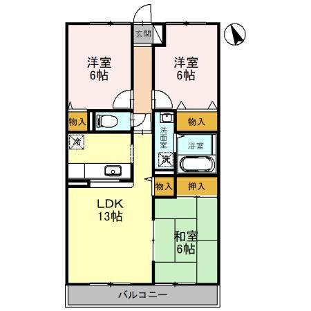 越谷市宮本町のアパートの間取り