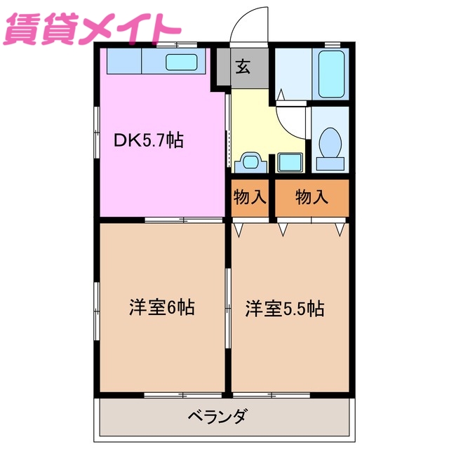 多気郡明和町大字斎宮のアパートの間取り