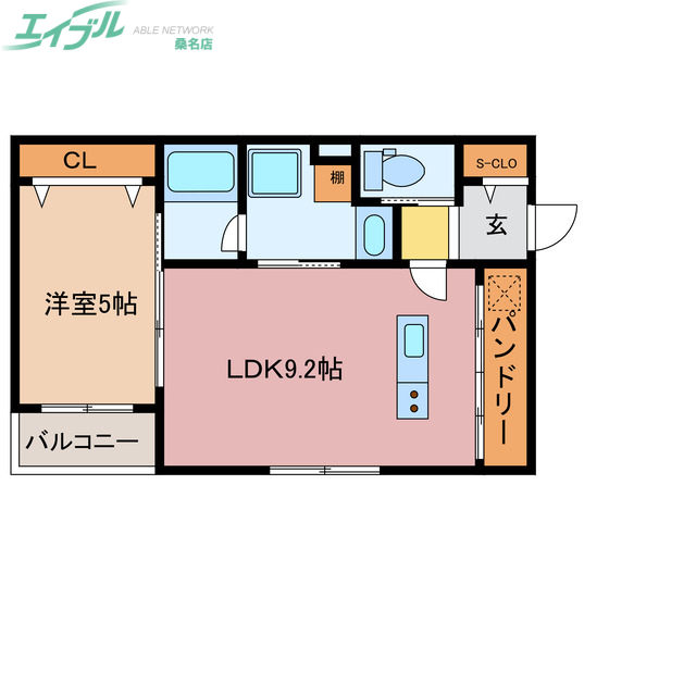 桑名市大字和泉のアパートの間取り