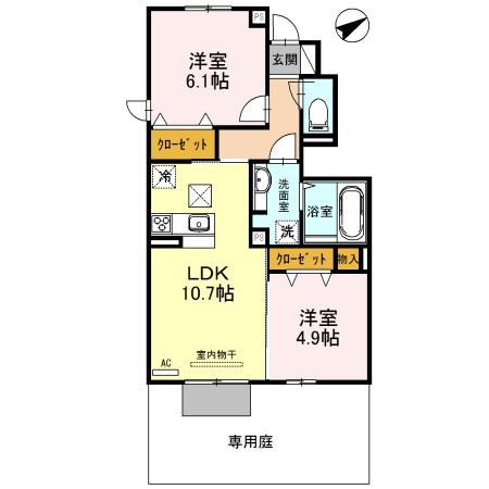 三木市府内のアパートの間取り