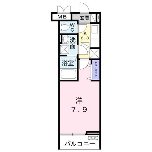 加古川市平岡町新在家のアパートの間取り