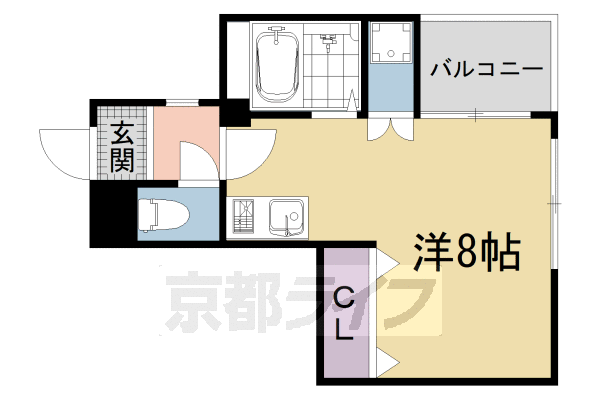 京都市左京区東丸太町のマンションの間取り