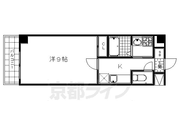 京都市東山区今熊野宝蔵町のマンションの間取り