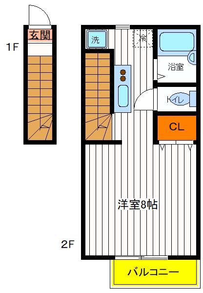 【昭島市玉川町のアパートの間取り】