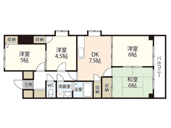 安芸郡府中町青崎東のマンションの間取り