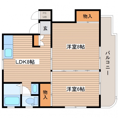 広島市西区中広町のマンションの間取り