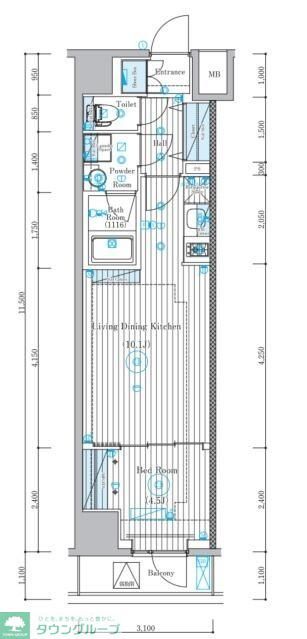 足立区千住のマンションの間取り