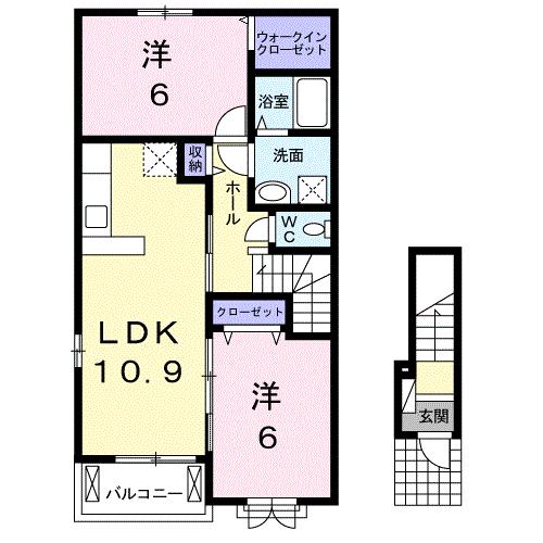 四日市市智積町のアパートの間取り