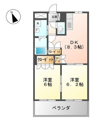 山口市大内矢田南のアパートの間取り