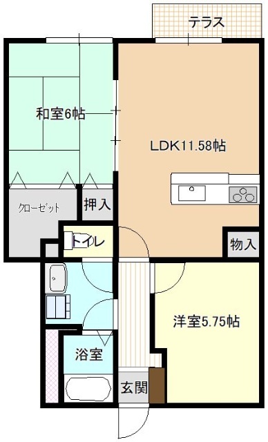 アクアリウスＡの間取り