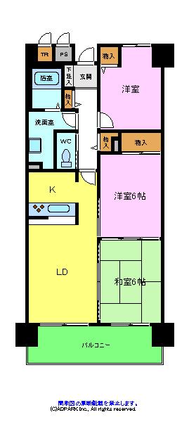 ライオンズマンション大阪狭山弐番館の間取り