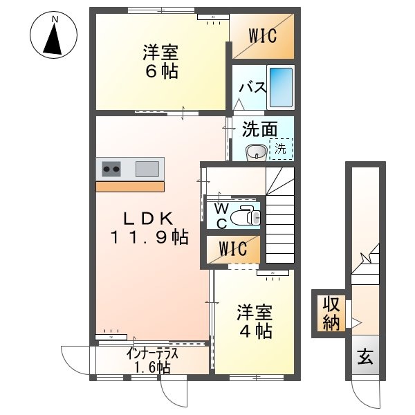 ＪＲ上越線 井野駅 徒歩24分 2階建 築10年の間取り写真