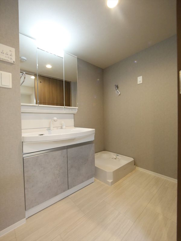 洗面設備　脱衣所　シャンプードレッサー　室内洗濯機置き場