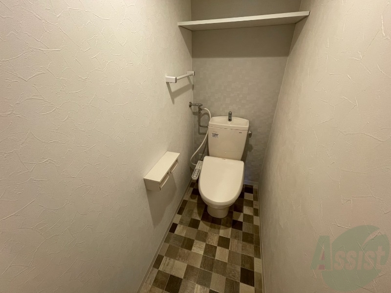 トイレ　ウォシュレット機能がついたトイレ。安心して使用できますね。