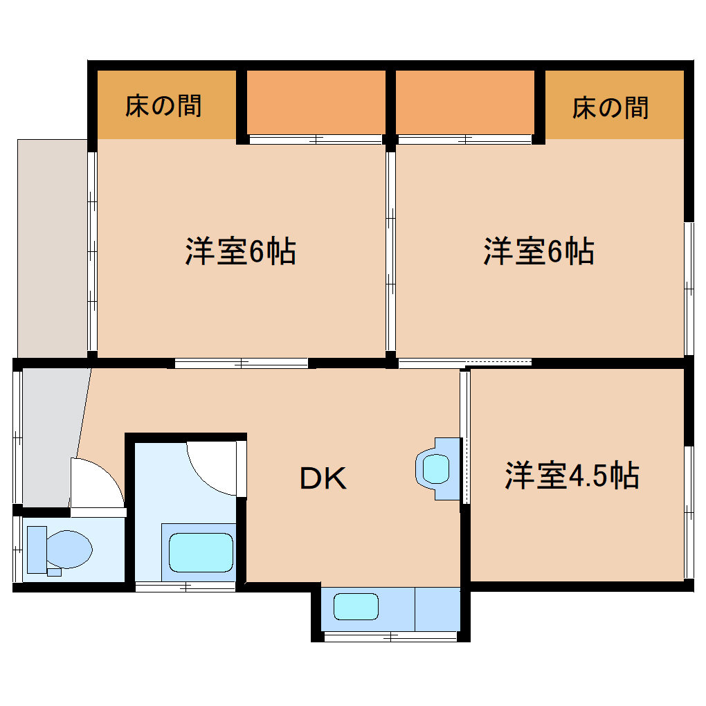 亀田四ツ興野4-6-28貸家の間取り写真