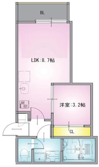 ＪＲ常磐線 柏駅 徒歩9分 3階建 築5年の間取り写真