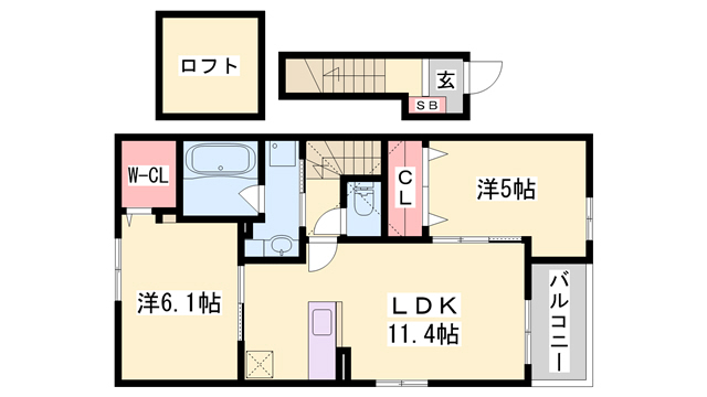 ＪＲ山陽本線 土山駅 徒歩10分 2階建 築9年の間取り写真
