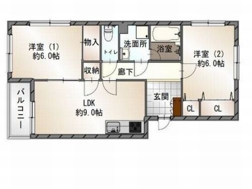 山陽電鉄本線 西二見駅 徒歩12分 2階建 築30年の間取り写真