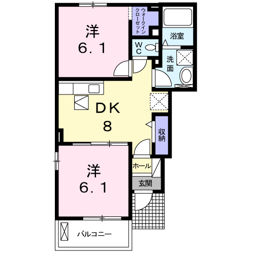 ＪＲ山陽本線 松永駅 徒歩5分 2階建 築13年の間取り写真