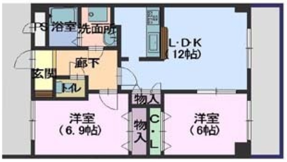 廿日市市上平良のマンションの間取り