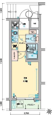 横浜市神奈川区松見町のマンションの間取り