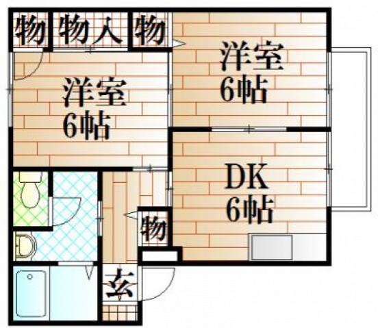 岡山市北区十日市西町のアパートの間取り