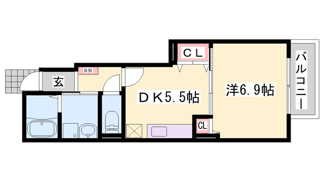 【小野市天神町のアパートの間取り】