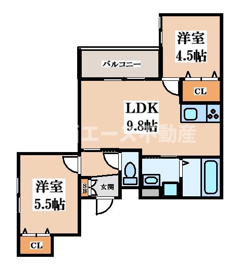 ラモーナ北条Iの間取り