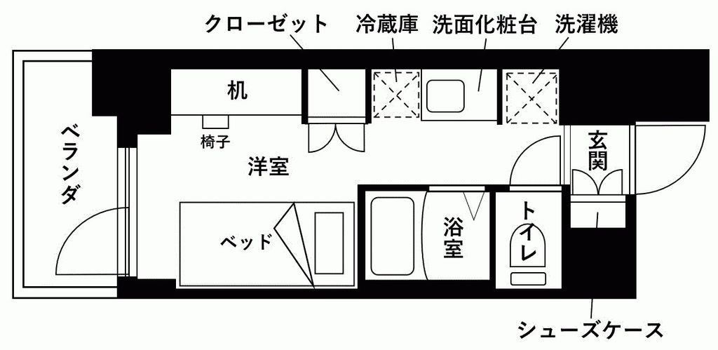 KDXレジデンス津田沼III（旧：リーラ津田沼学生レジデンス）の間取り