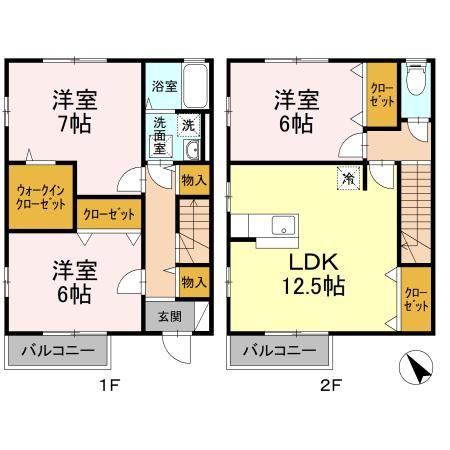 リヴェール　A棟の間取り