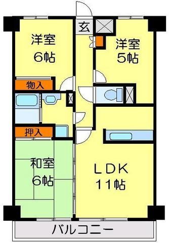 【鶴ヶ島市大字上広谷のマンションの間取り】