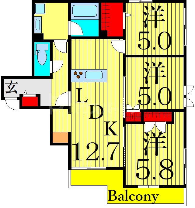 【（仮称）東堀切2丁目メゾンの間取り】