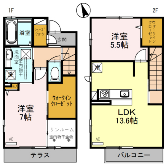 コタージュ六番館の間取り